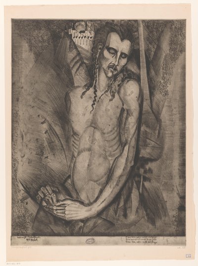 Nahý muž se zavřenýma očima Le Martyr (původní název) od Lodewijk Schelfhout (signed by artist)