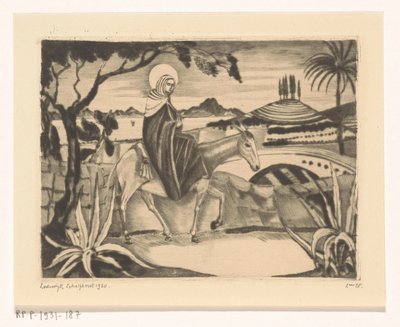 Let do Egypta La Fuite and Egypt II (původní název) od Lodewijk Schelfhout (signed by artist)