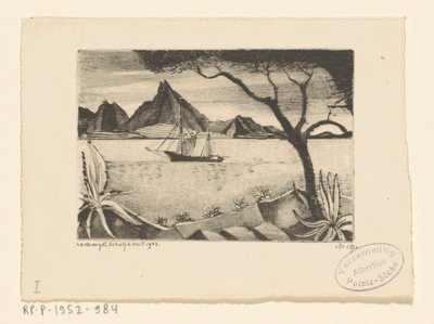 Plachetnice v zátoce Le Bateau (původní název) od Lodewijk Schelfhout (signed by artist)
