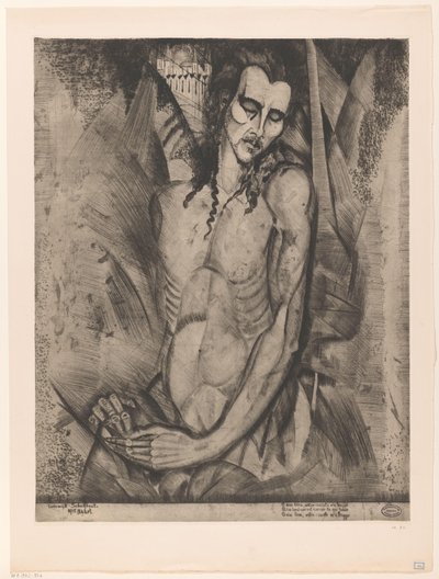 Nahý muž se zavřenýma očima Le Martyr (původní název) od Lodewijk Schelfhout
