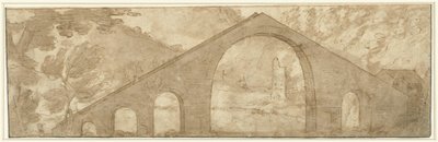 Strmý most v krajině od Lodewijk Toeput (attributed to)