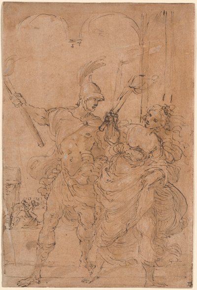 Alexander a Thaïs zapálili Persepolis od Lodovico Carracci