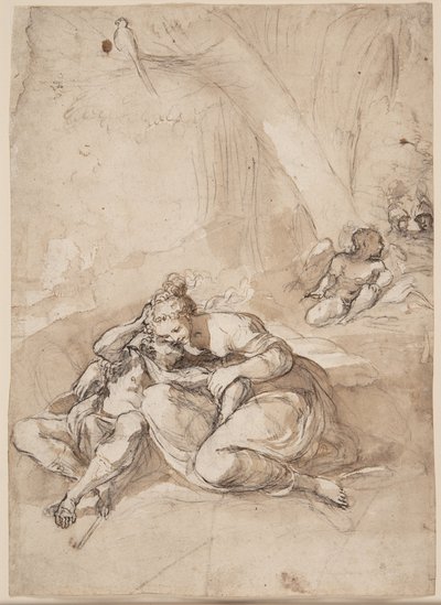 Armida okouzlující Rinalda v kouzelné zahradě? (Scéna z Gerusalemme Liberata Torquata Tassa) od Lodovico Carracci