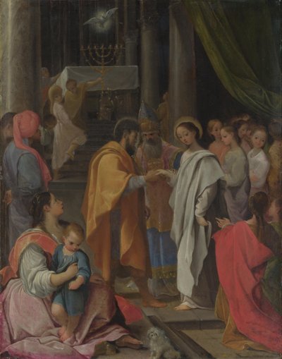Svatba Marie a Josefa, cca 1590 od Lodovico Carracci