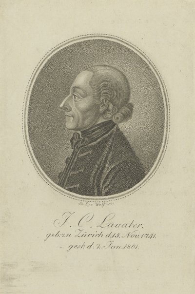 Portrét básníka a fyziognoma Johanna Kaspara Lavatera 1741-1801, c. 1810. od Loeser Leo Wolf