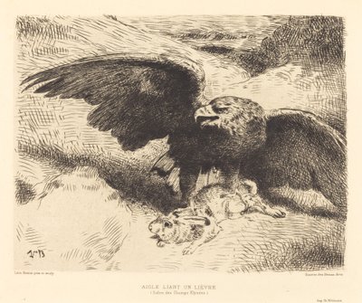 Orel vrhající se na zajíce od Léon Bonnat