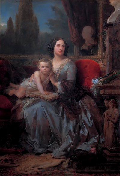 Maria Brignole-Sale De Ferrari se synem Filippo, autor: Leon Cogniet od Léon Cogniet