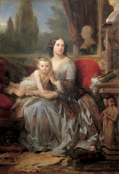 Maria Brignole-Sale, vévodkyně z Galliery, se synem Filippo od Léon Cogniet