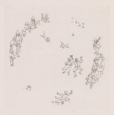 Revelers (Ribauds et Ribaudes) od Léonce Justin Alexandre Petit