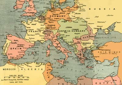 „Střední Evropa a Středomoří“, 1919. od London Geographical Institute