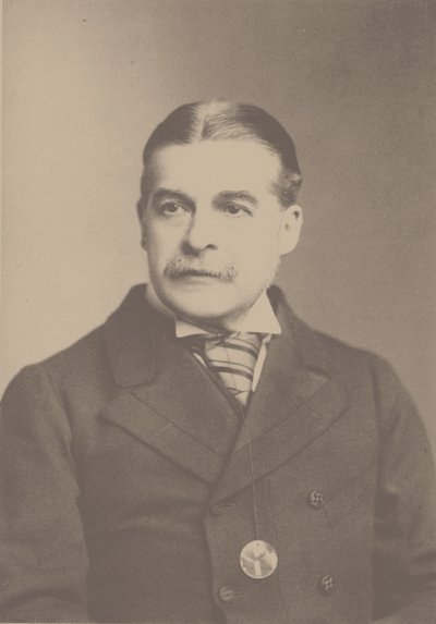 Portrét skladatele Sira Arthura Sullivana 1842-1900, 80. léta 19. století. od London . Photo studio Elliott and
