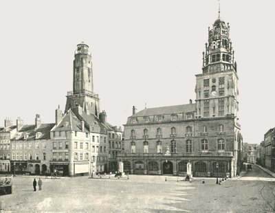 Strážná věž a Hotel De Ville, Calais, Francie, 1895. od London Stereoscopic and Photographic Co