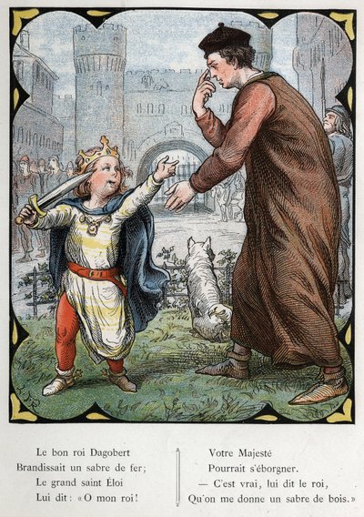 Ilustrace Lorenze Frolicha (1820-1908) k populární písni „Dobrý král Dagobert““. Edice J. Hetzel. Kolem 1880. od Lorens Frolich
