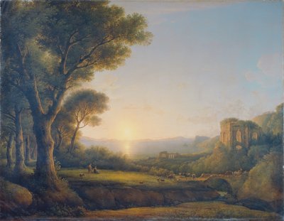 Zátoka Baiae při západu slunce od Lorenz Adolf Schönberger