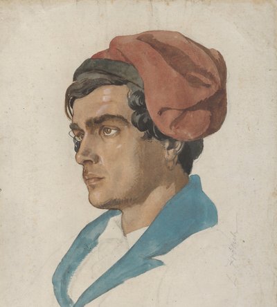 Vedoucí studie rybáře z Capri, ca. 1849. od Lorenz Frølich