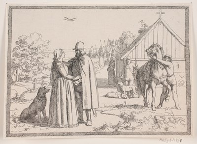 Ilustrace k básni Adama Oehlenschlägera „Dvě kostelní věže“ od Lorenz Frølich