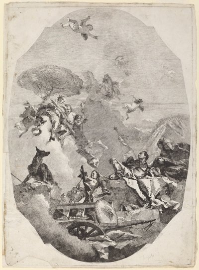 Triumf Marsu od Lorenzo Baldissera Tiepolo after Giovanni Battista Tiepolo