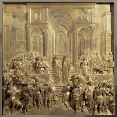 Setkání krále Šalamouna a královny ze Sáby. Původní znamení nebeské brány od Lorenzo Ghiberti
