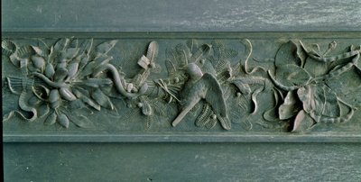 Sochařský rám, detail severní brány. Bronz s nízkým reliéfem od Lorenzo Ghiberti