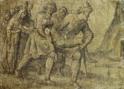 Kristus nese k hrobu, od Lorenzo Lotto