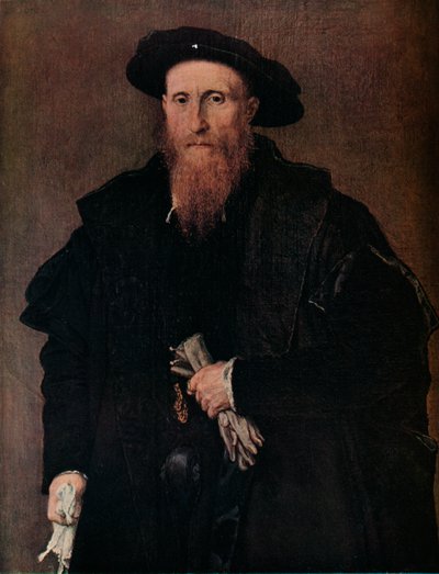 Portrét gentlemana s rukavicemi, c1543 od Lorenzo Lotto