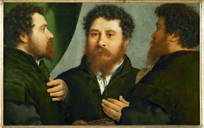 Portrét zlatníka ve třech pohledech (malba na plátně) od Lorenzo Lotto