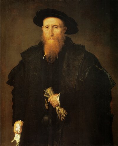 Portrét starého muže v rukavicích od Lorenzo Lotto