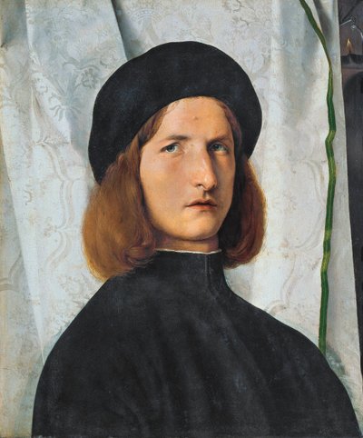 Portrét mladého muže s lampou, 1508 od Lorenzo Lotto