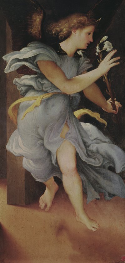 Archanděl Gabriel, levý panel ze Zvěstování (viz také 228514) od Lorenzo Lotto