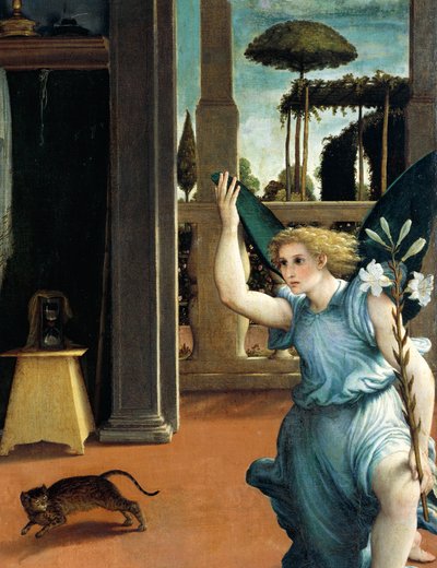 Zvěstování z Recanati, kolem roku 1532, Lorenzo Lotto (1480, kolem roku 1556), olej na plátně od Lorenzo Lotto