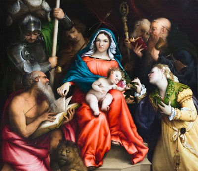Mystické manželství svaté Kateřiny Alexandrijské od Lorenzo Lotto