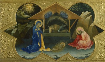 Betlém, výjev z predely Korunovace Panny od Lorenza Monaca (cca 1370-1425), tempera na desce, 32x53 cm od Lorenzo Monaco