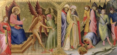 Svatý Jakub a Hermogenes a Umučení svatého Jakuba, predela z oltářního obrazu pro kapli Nobili v Santa Maria degli Angeli, Florencie od Lorenzo Monaco