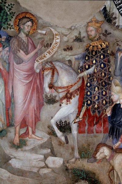Predikace sv. Jana Křtitele, detail (Fresco od Lorenzo Salimbeni