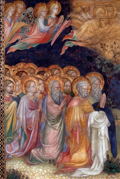 Křest Ježíše svatým Janem Křtitelem křtícím Ježíše Detail Freska od Lorenza od Lorenzo Salimbeni