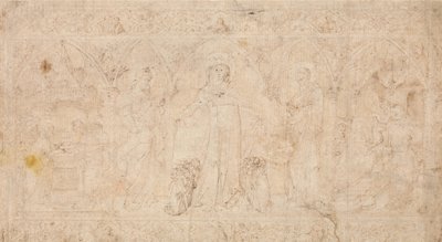 Návrh antependia: Madonna della Misericordia se svatými Janem Křtitelem..., cca 1370. od Lorenzo Veneziano.