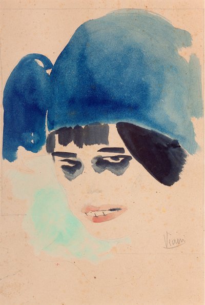 Portrét, cca 1912 (akvarel a tužka na papíře) od Lorenzo Viani