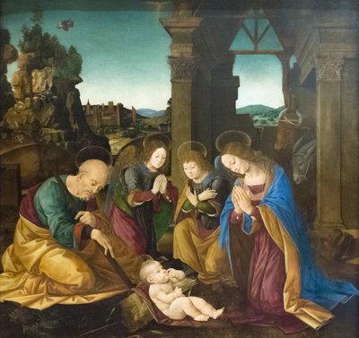 Klanění Ježíšku od Lorenzo di Credi