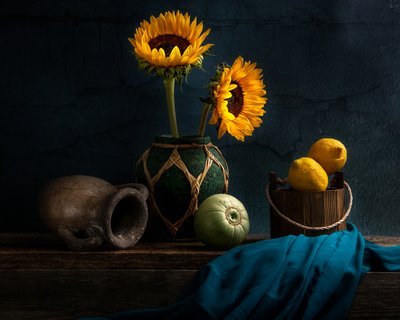 Venkovské slunečnice a citrony od Louie Luo