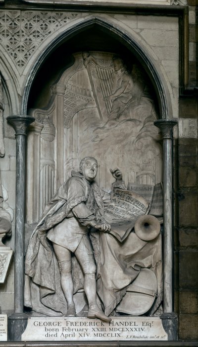 Hrob Georga Friedricha Haendela (mramor) od Louis-Francois (1702-62) Roubillac
