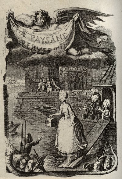 Ilustrace k filmu „Zvrácený rolník aneb nebezpečí města“ od francouzského spisovatele Restifa de La Bretonne (1734-1806). Rytina Bineta z 18. století. od Louis (after) Binet