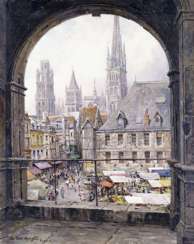 Tržiště, Rouen od Louis Aston Knight