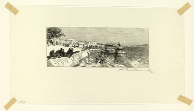 Nábřeží Bercy, druhý talíř z knihy Le Long de la Seine et des Boulevards od Louis Auguste Lepère