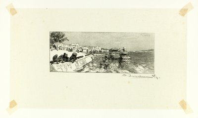 Nábřeží Bercy, druhý talíř z knihy Le Long de la Seine et des Boulevards od Louis Auguste Lepère