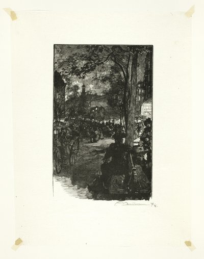 Boulevard Montmartre, Večer, patnáctá deska od Le Long de la Seine et des Boulevards od Louis Auguste Lepère
