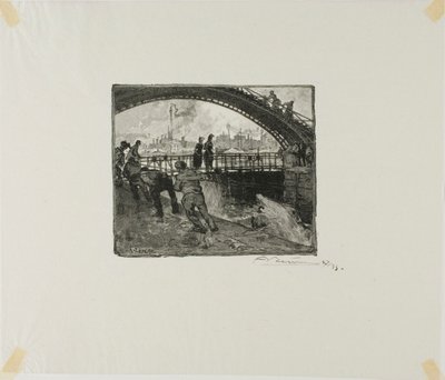 Zdymadlo kanálu Saint-Martin od Louis Auguste Lepère