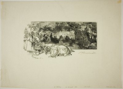 Jídelna matky Pichardové, nedaleko Gorge aux Loups od Louis Auguste Lepère