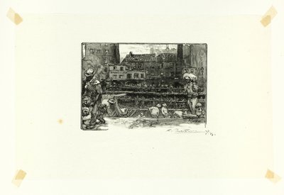 Vykladači omítky, třetí deska z knihy Le Long de la Seine et des Boulevards od Louis Auguste Lepère