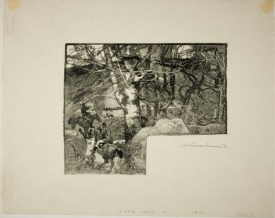Jízda za psy, Mont-Gérard od Louis Auguste Lepère