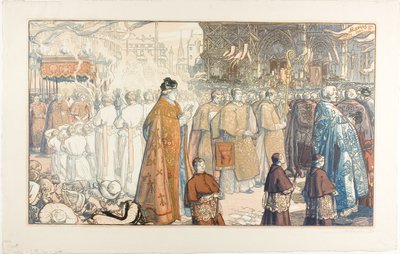 Procesí Božího těla, Nantes od Louis Auguste Lepère